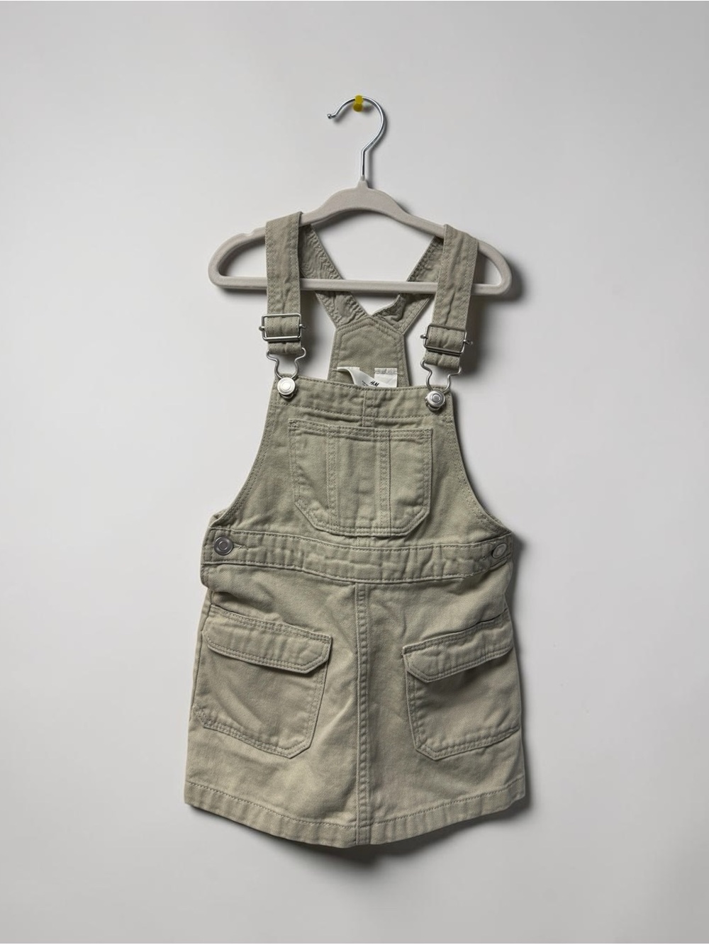 H&M Olive/Tan Girls' Overall Denim Dress